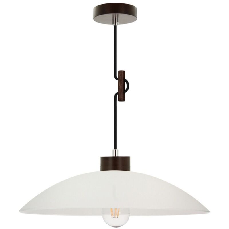 foto del prodotto lampada a sospensione arkansas, legno, vetro, marrone, bianco, 40x40x100 cm
