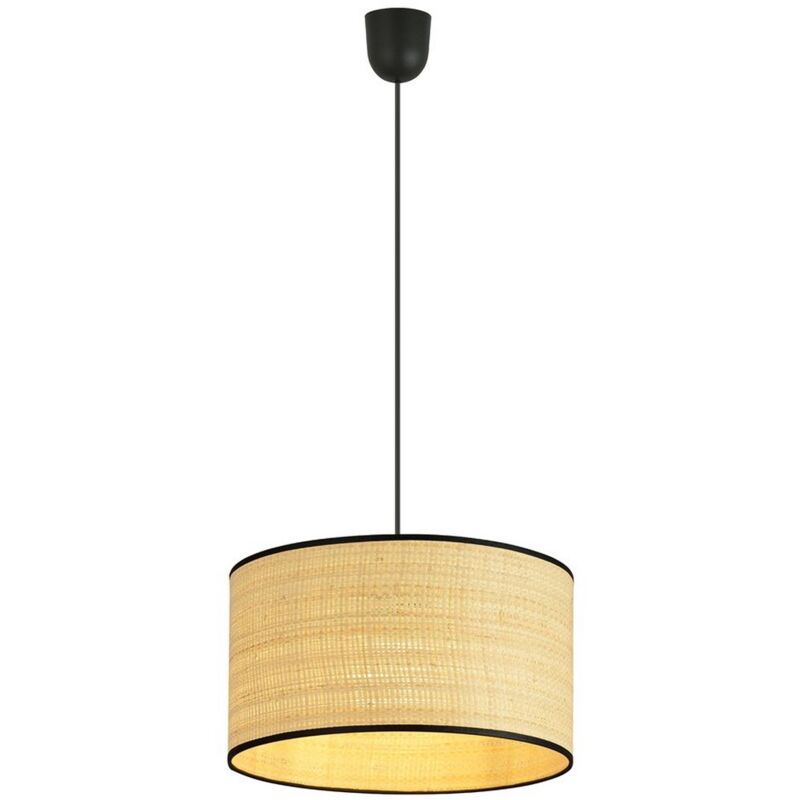 foto del prodotto lampada a sospensione aston, acciaio verniciato a polvere, tessuto, nero, marrone, 35x100x35 cm