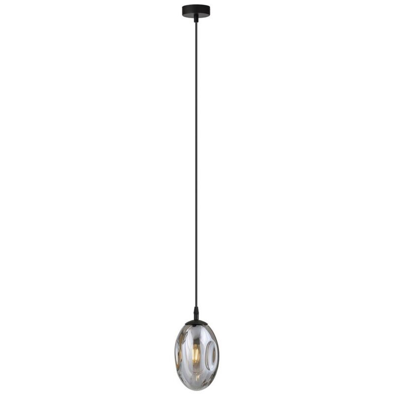 foto del prodotto lampada a sospensione astral, acciaio verniciato a polvere, vetro, nero, grigio, 12x100x10 cm