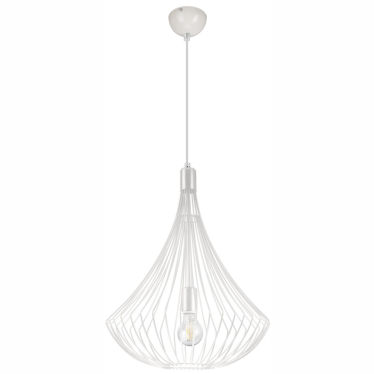 foto del prodotto lampada a sospensione balerina, bianco, acciaio, 38x38x90 cm, epikasa