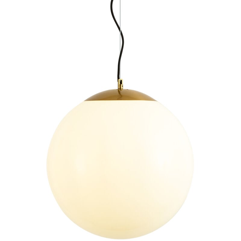 foto del prodotto lampada a sospensione ball hl moderno vetro,acciaio bianco oro ottone sfera max. 1 x watt qazqa