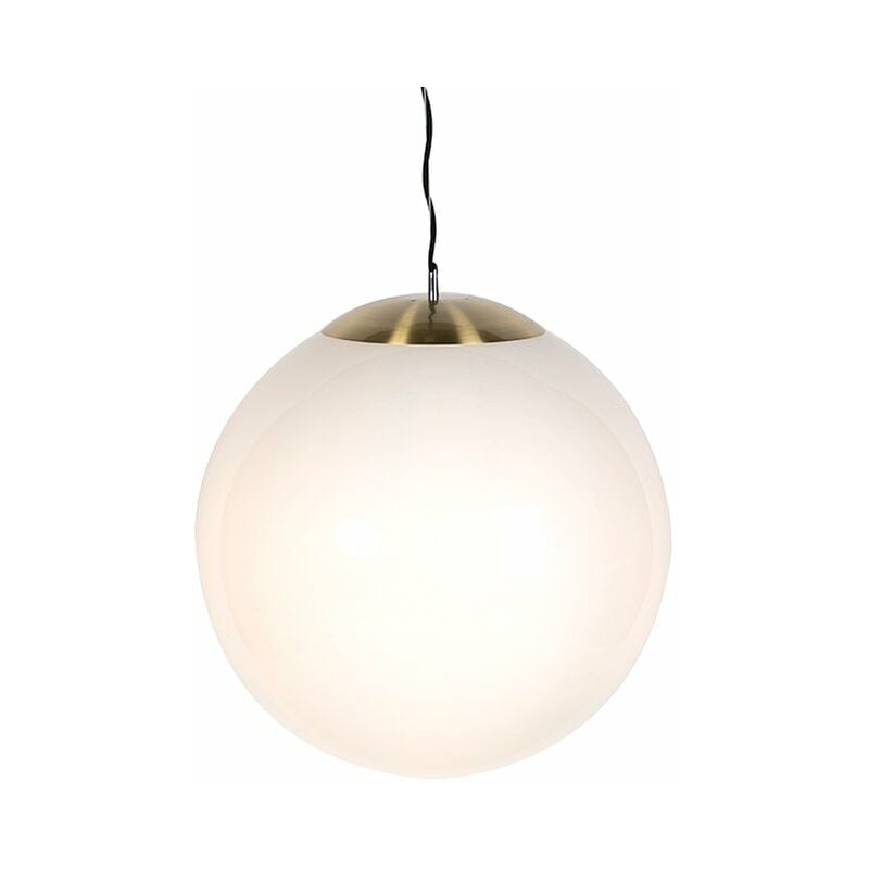 foto del prodotto lampada a sospensione ball hl moderno vetro,acciaio bianco oro ottone sfera max. 1 x watt qazqa