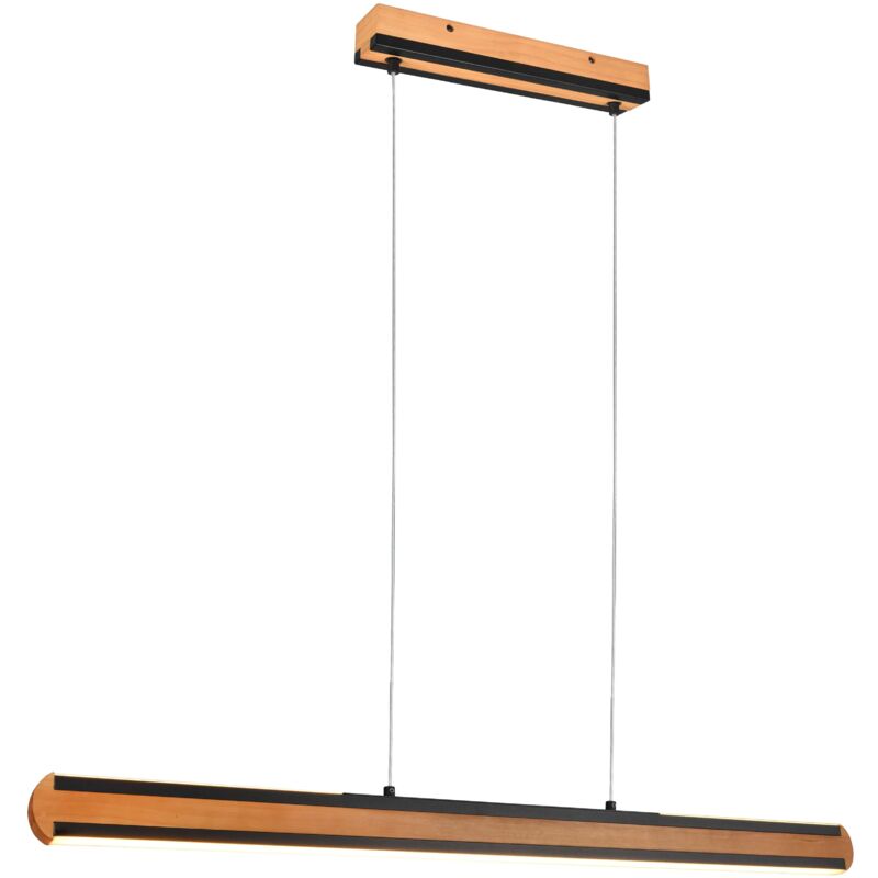 foto del prodotto lampada a sospensione bi emssione, metallo e legno, nero, l 110 cm, deacon