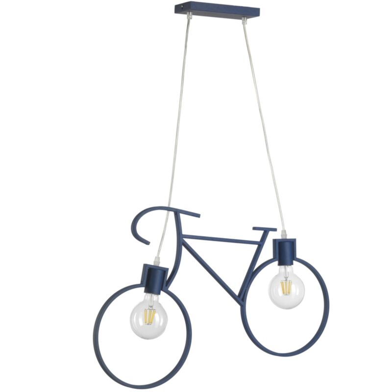 foto del prodotto lampada a sospensione bike blu, e27