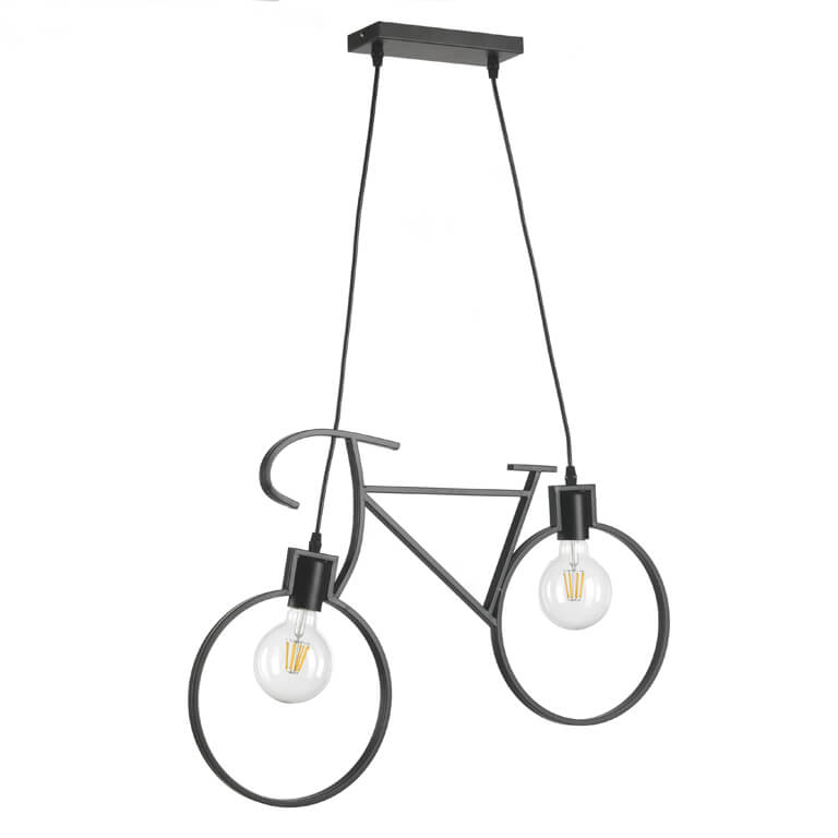 foto del prodotto lampada a sospensione bike nero, e27