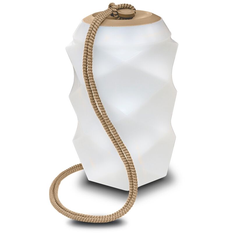 foto del prodotto lampada a sospensione bita con luce led rgb e batteria ricaricabile. realizzata in spagna con fibre naturali