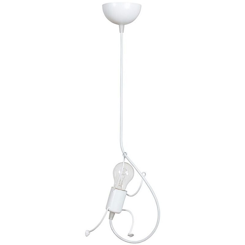 foto del prodotto lampada a sospensione bobi, acciaio verniciato a polvere, bianco, 14x60x14 cm