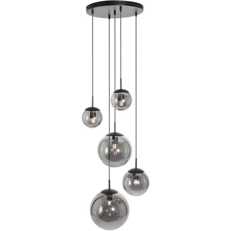 foto del prodotto lampada a sospensione bollique led nero vetro steinhauer