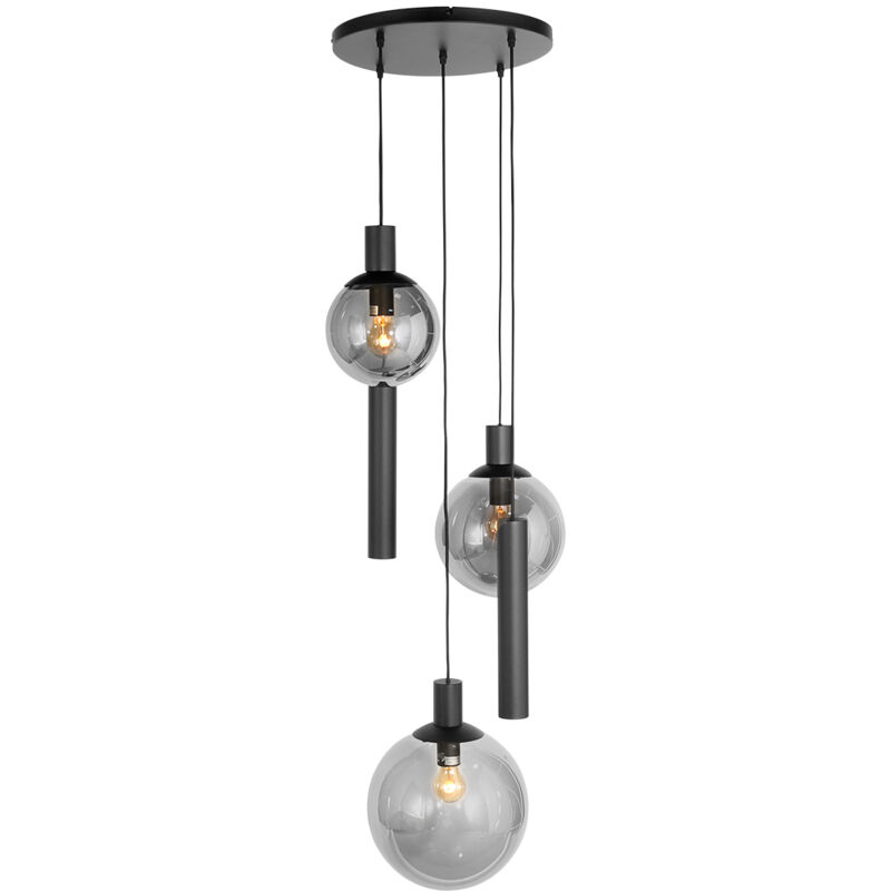 foto del prodotto lampada a sospensione bollique led nero vetro steinhauer