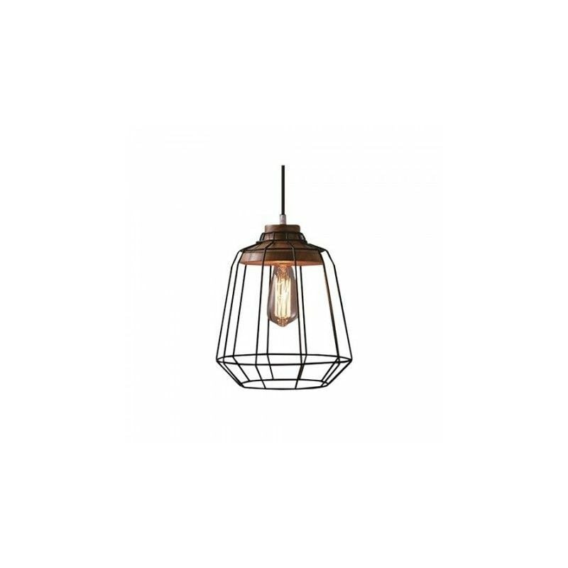 foto del prodotto lampada a sospensione cage e27 1m nero