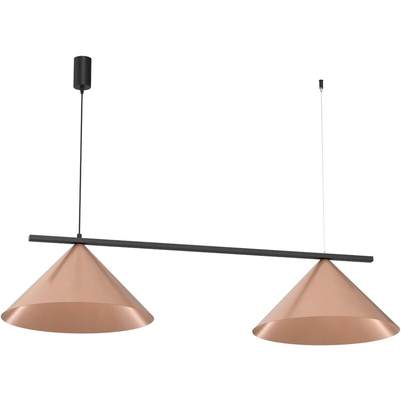 foto del prodotto lampada a sospensione capital nero rame 2xgx53