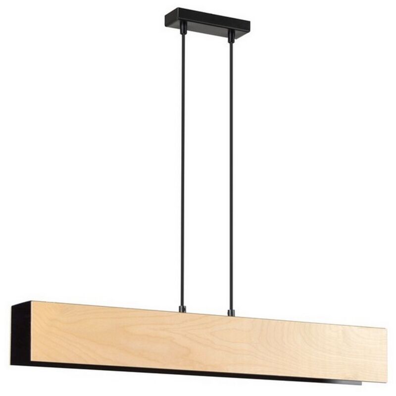 foto del prodotto lampada a sospensione carlo, acciaio verniciato a polvere, compensato, nero, 72x100x6 cm
