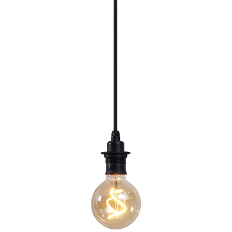 foto del prodotto lampada a sospensione cava moderno plastico nero oblungo max. 1 x watt qazqa