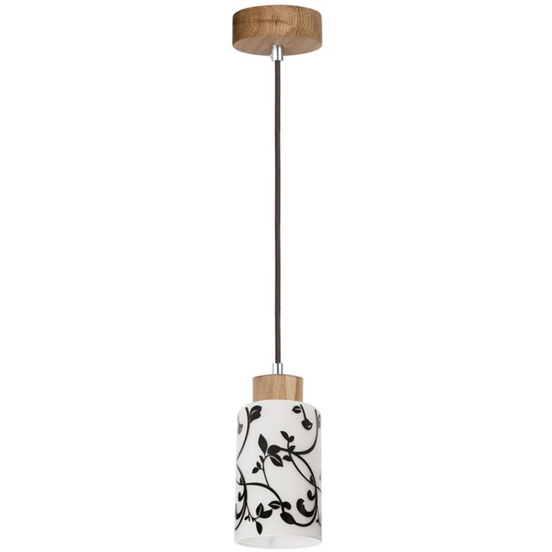 foto del prodotto lampada a sospensione cavado, legno, vetro, marrone, bianco, nero, 10x10x110 cm