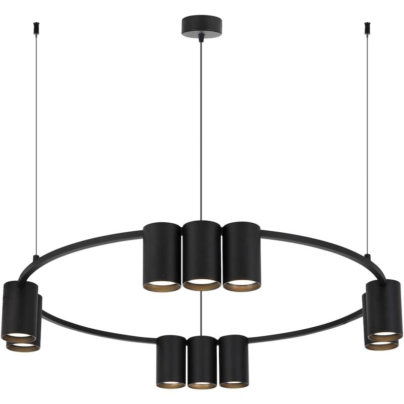 foto del prodotto lampada a sospensione cerchio genesis black 10xgu10