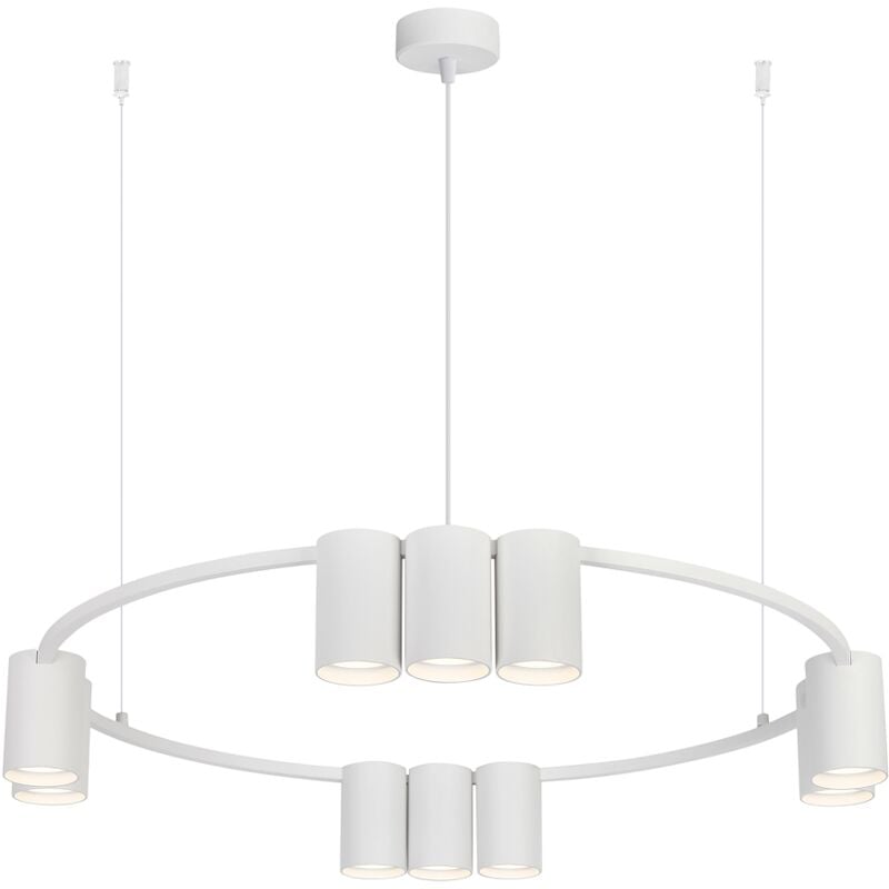 foto del prodotto lampada a sospensione cerchio genesis white 10xgu10