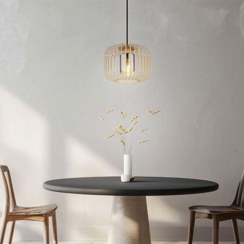 foto del prodotto lampada a sospensione color sabbia lampada da soggiorno lampada a sospensione vetro fum lampada da cucina griglia retr , metallo vetro, 1x e27, dxh