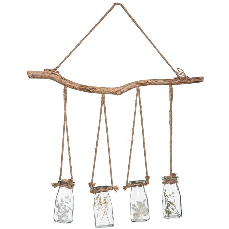 foto del prodotto lampada a sospensione con 4 fiori secchi in vaso di vetro h45cm atmosphera cr ateur d int rieur