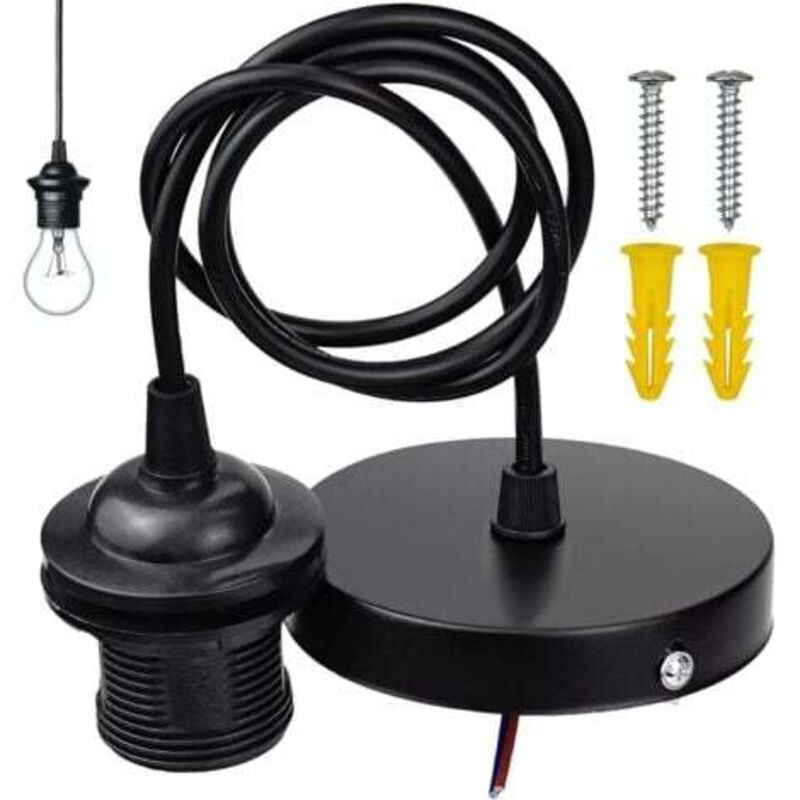 foto del prodotto lampada a sospensione con cavo e27, accessori per lampada a sospensione con cavo da 1 m per bar, caffetteria, negozio di abbigliamento, casa, hotel