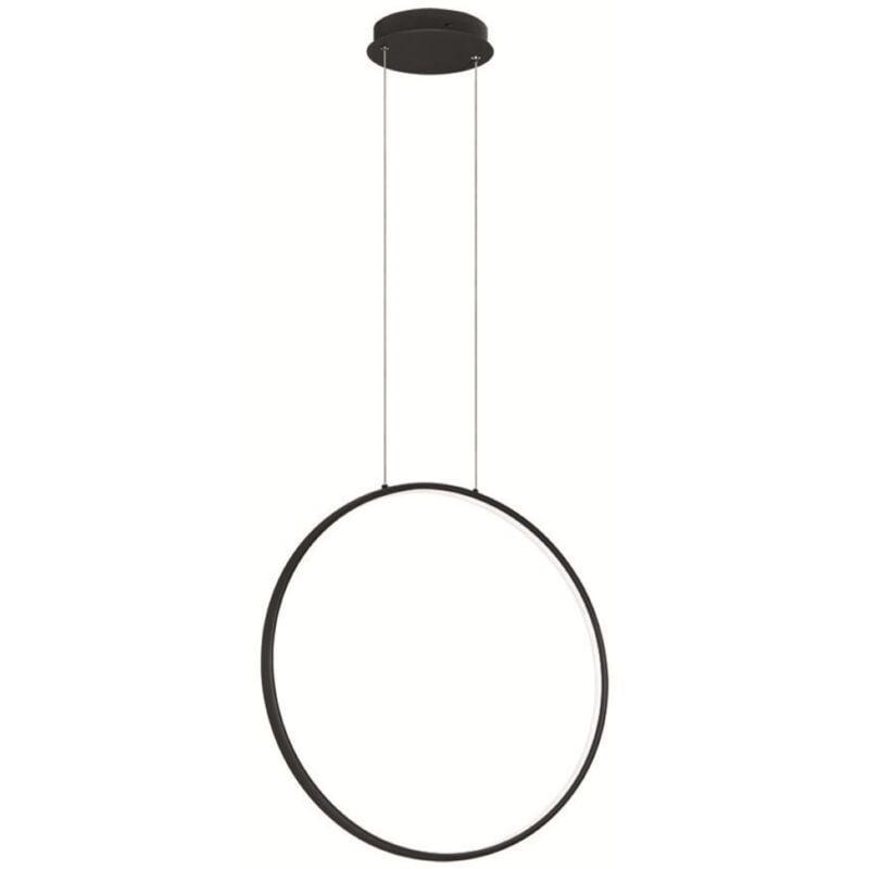 foto del prodotto lampada a sospensione con cerchio verticale in metallo nero 60 cm nova