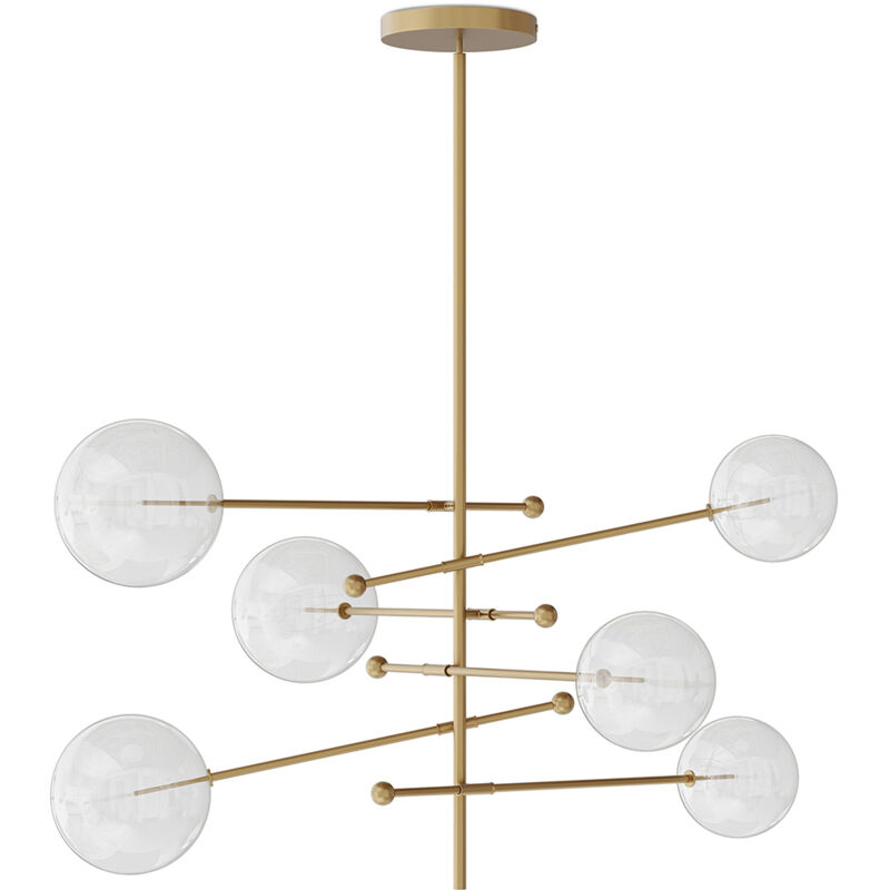 foto del prodotto lampada a sospensione con palle design blun oro