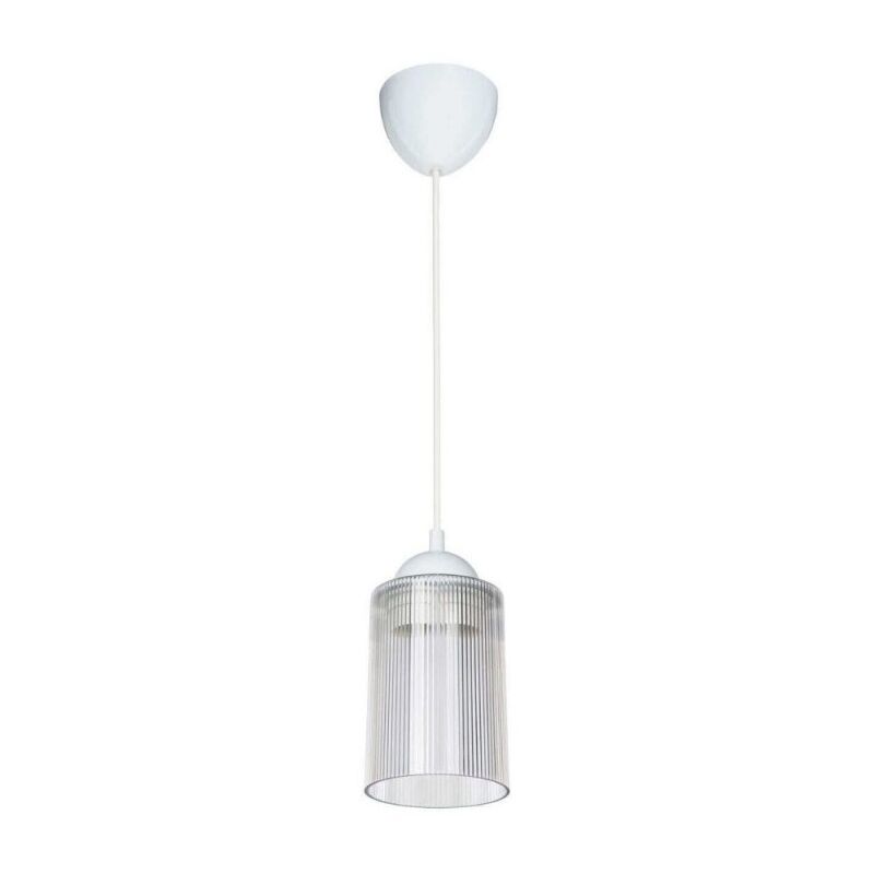 foto del prodotto lampada a sospensione con paralume cilindrico in plastica trasparente optical asz1025