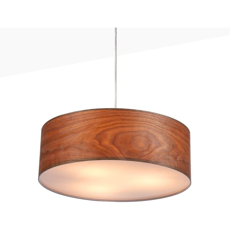 foto del prodotto lampada a sospensione con paralume effetto legno matagalls 