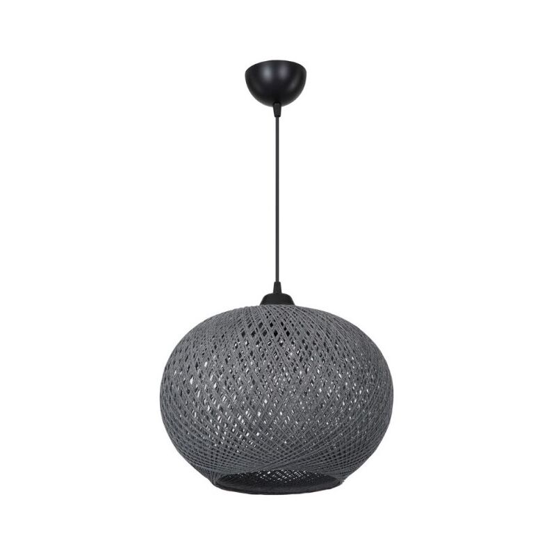 foto del prodotto lampada a sospensione con paralume in corda intrecciato antracite yumak mdl4745