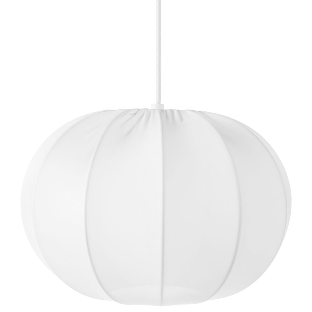 foto del prodotto lampada a sospensione con paralume in nylon bianco design moderno luce per il soggiorno