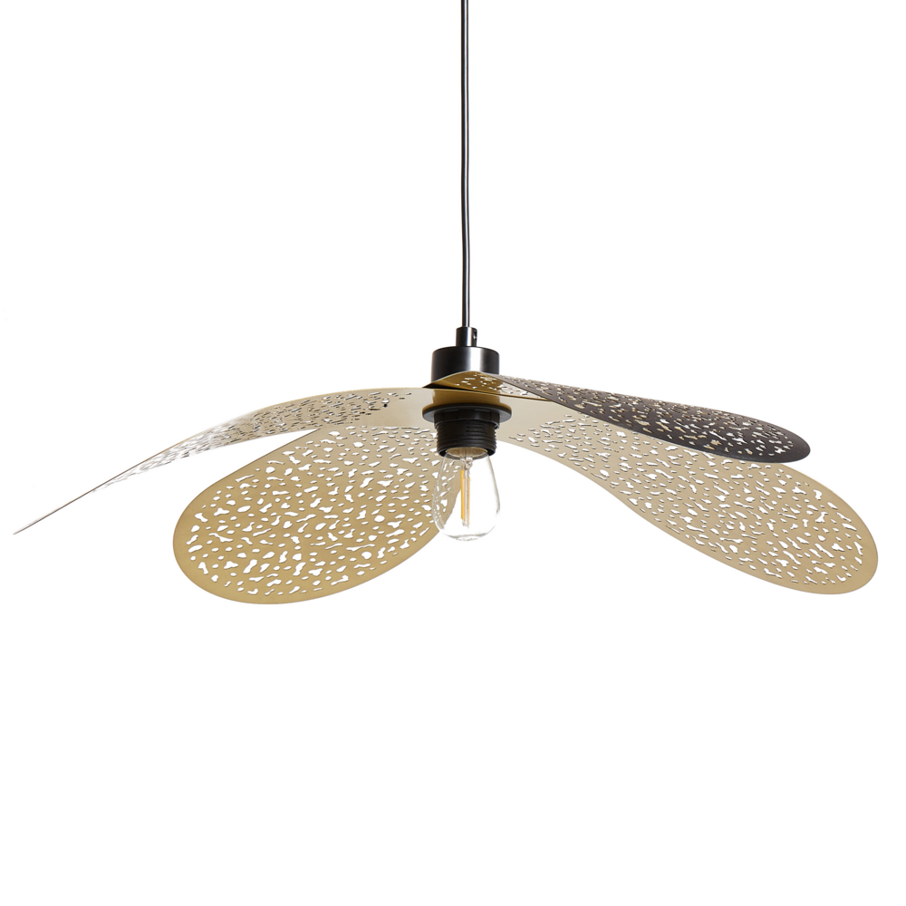 foto del prodotto lampada a sospensione con paralume metallico in ferro nero per l illuminazione a sospensione