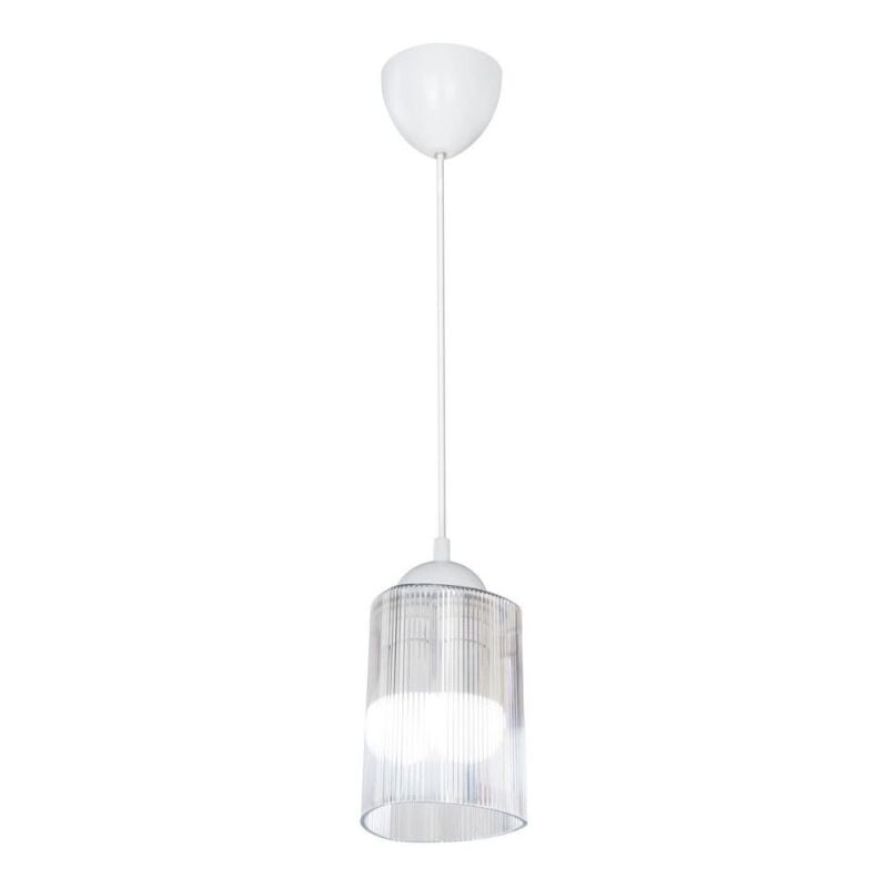 foto del prodotto lampada a sospensione con paralume triangolare in plastica trasparente optical mdl4125