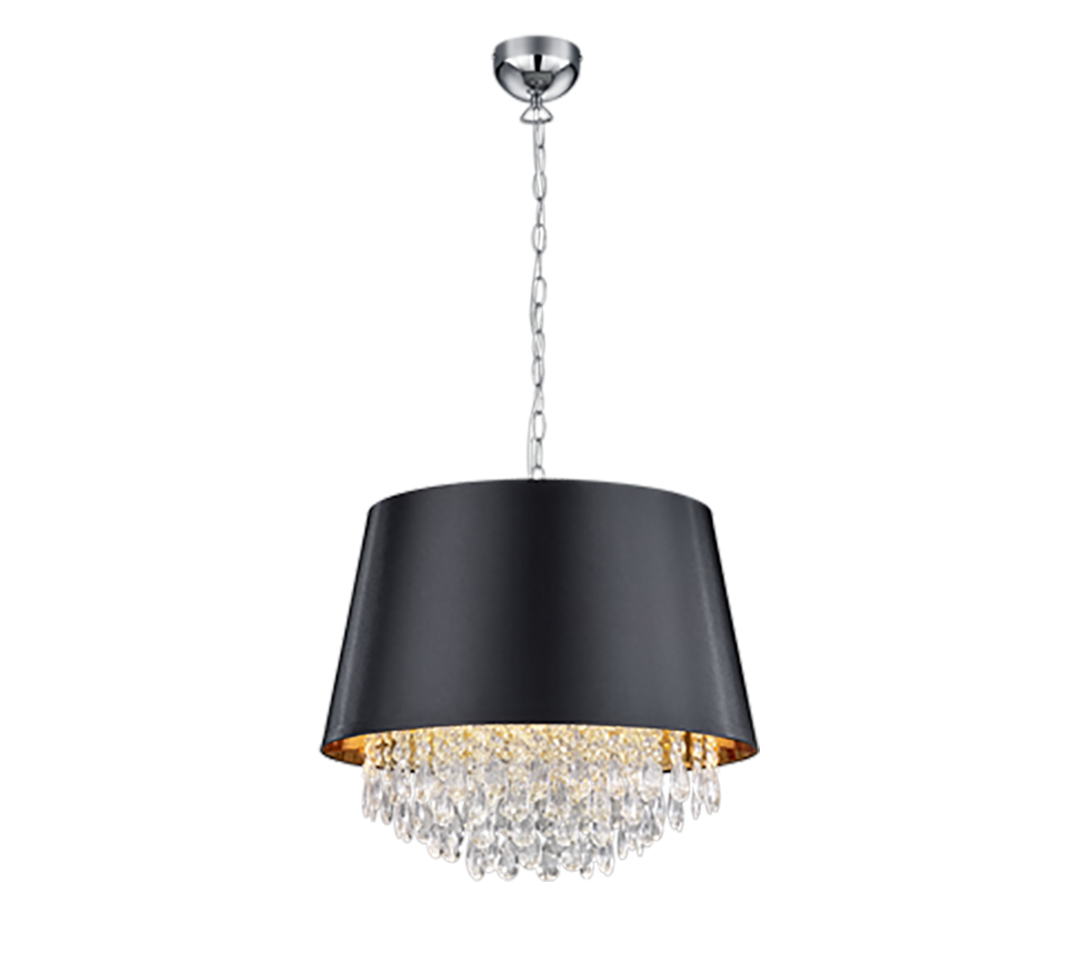 foto del prodotto lampada a sospensione con pendagli, metallo, nero e oro, d 50 cm, loreley