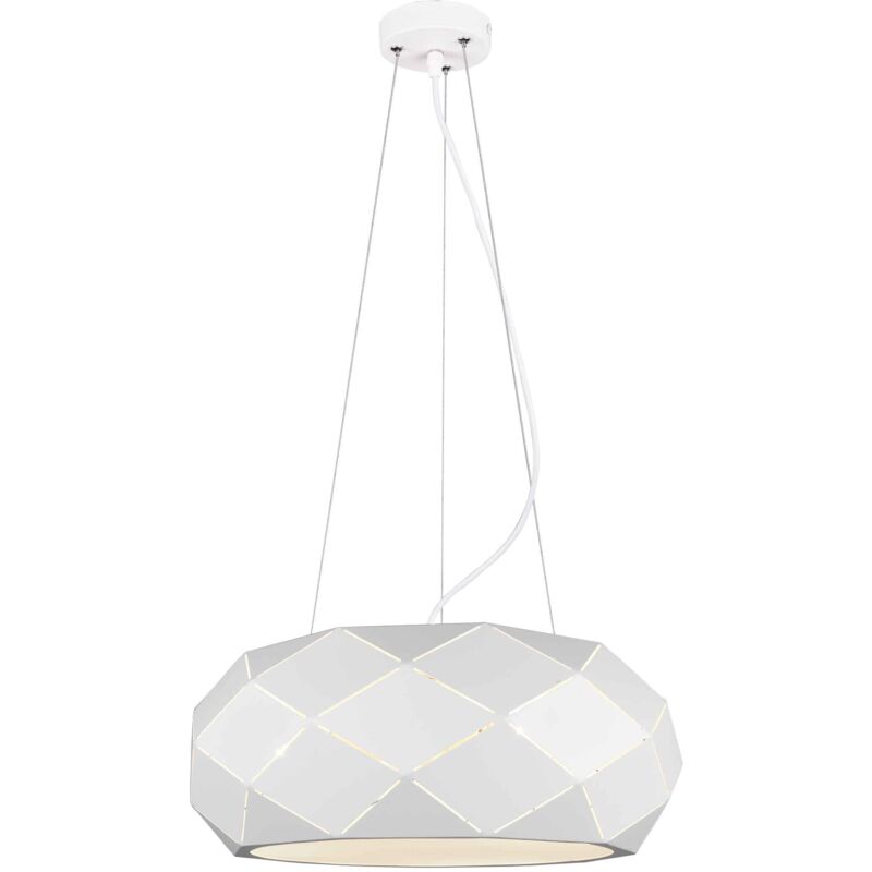 foto del prodotto lampada a sospensione con tagli laser, metallo, bianco, d 50 cm, zandor
