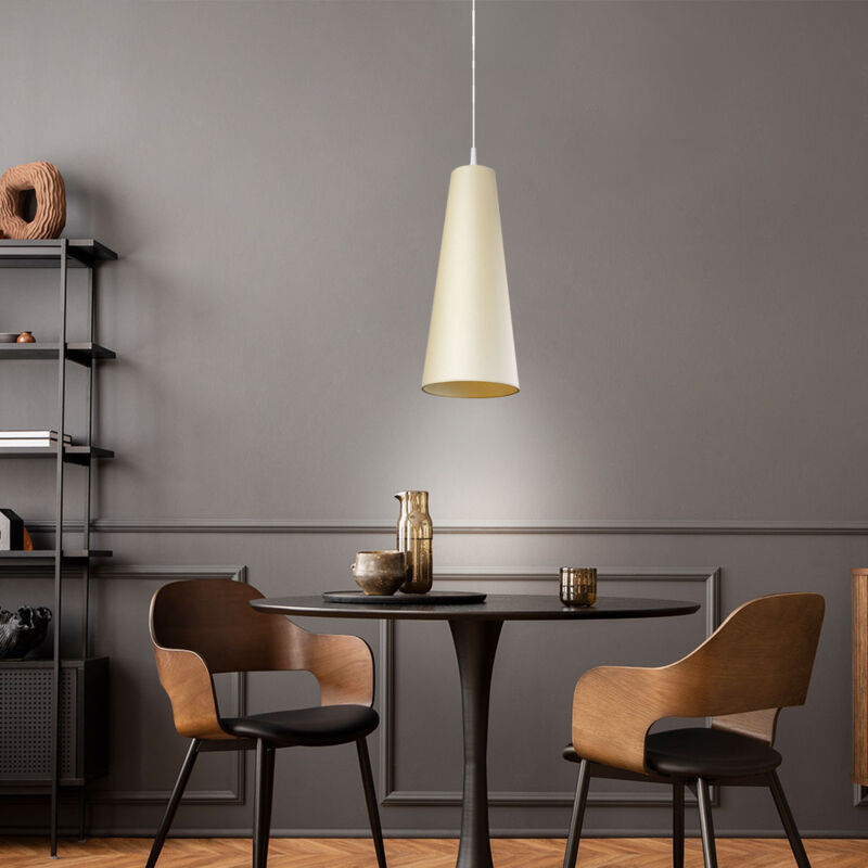 foto del prodotto lampada a sospensione cucina sala da pranzo illuminazione tessile soffitto lampada a sospensione faretto crema 1117101