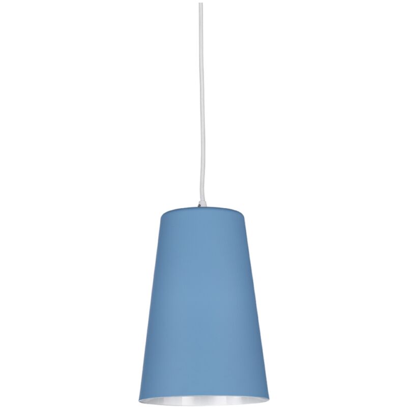 foto del prodotto lampada a sospensione d25 1xe27 in metallo verniciato blu pail
