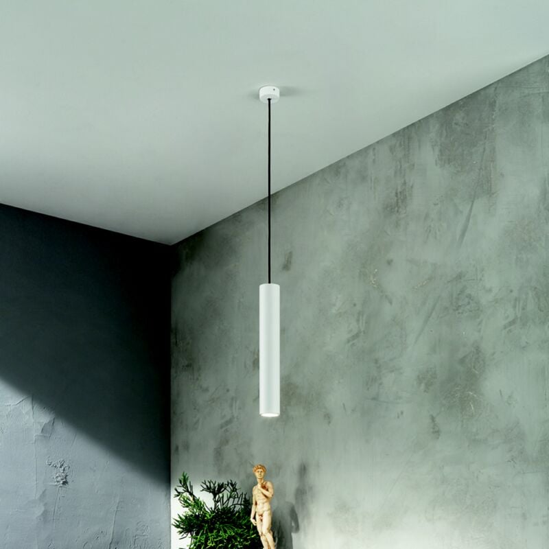 foto del prodotto lampada a sospensione d6 cm in alluminio verniciato a polvere bianco filo - grande