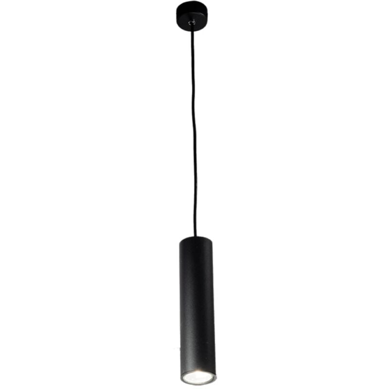 foto del prodotto lampada a sospensione d6 cm in alluminio verniciato a polvere nero filo piccolo