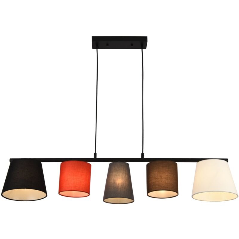 foto del prodotto lampada a sospensione da appendere con supporto in metallo e struttura con paralume in tessuto 150 cm multicolore