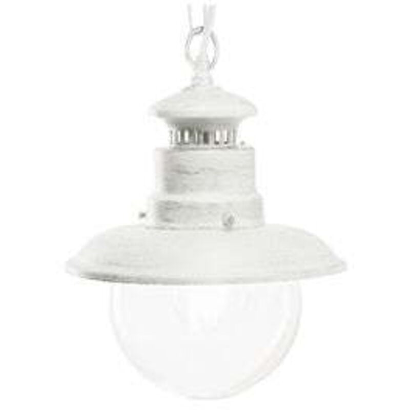 foto del prodotto lampada a sospensione da esterno e27 in metallo sovil bianco e argento