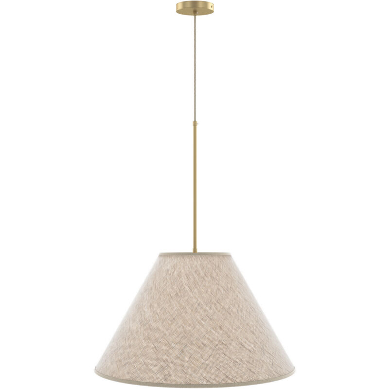 foto del prodotto lampada a sospensione da soffitto con paralume in tessuto beige fula crema