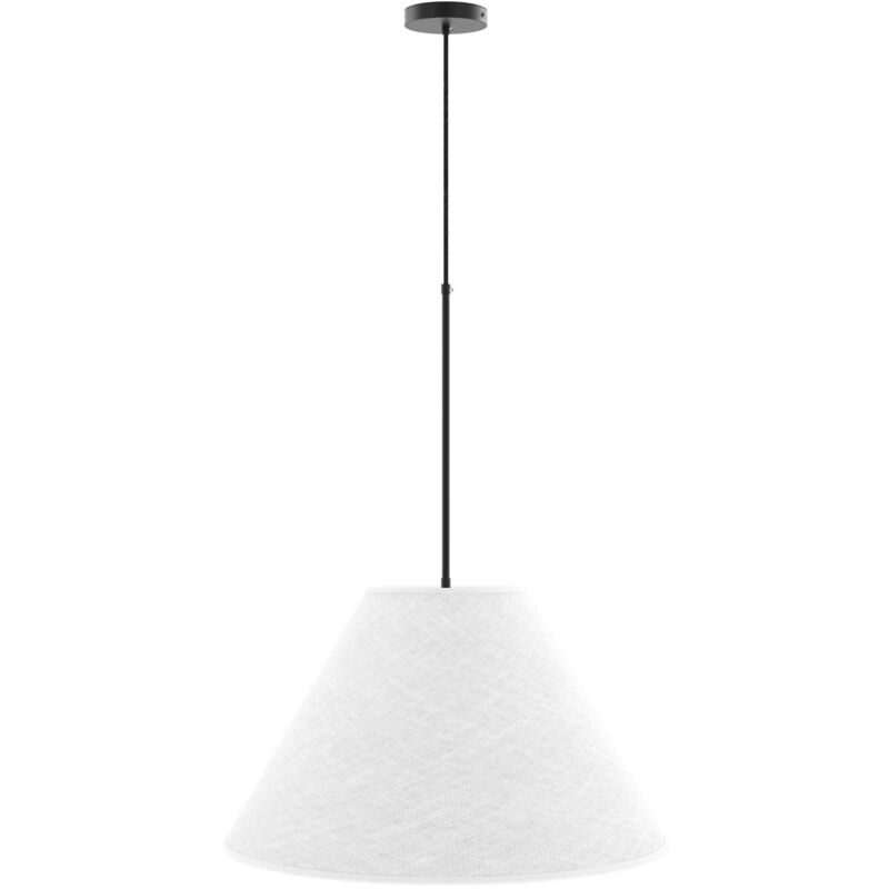 foto del prodotto lampada a sospensione da soffitto con paralume in tessuto beige fula nero