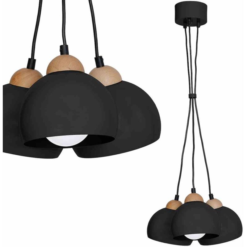 foto del prodotto lampada a sospensione dama nera 3xe27