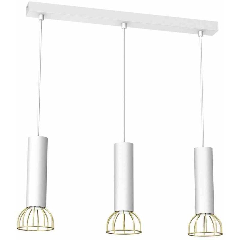 foto del prodotto lampada a sospensione dante bianco oro 3x mini gu10
