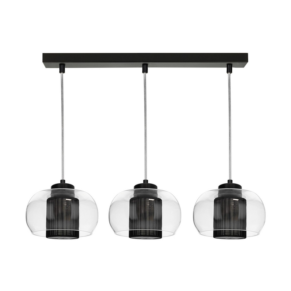 foto del prodotto lampada a sospensione dario, nero, metallo, 5x50x120 cm, epikasa