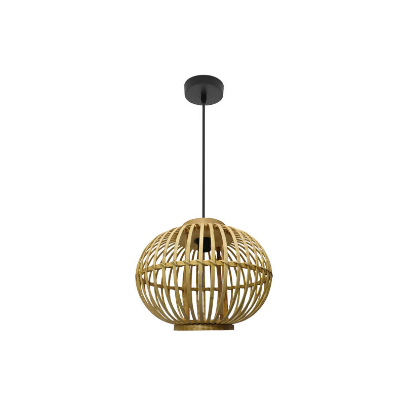 foto del prodotto lampada a sospensione de lampada a soffitto guijo nero bamb naturale 34d