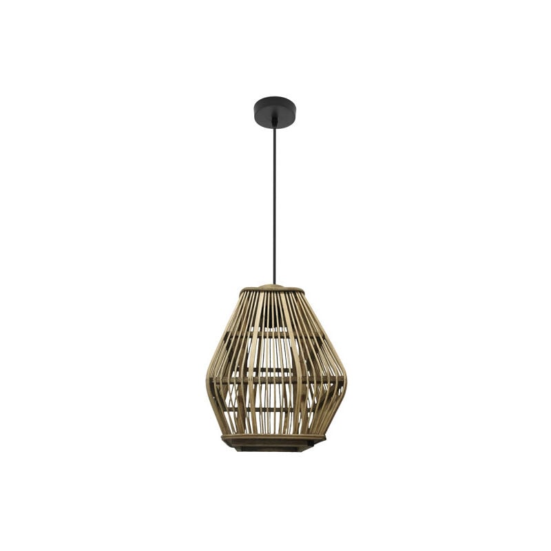 foto del prodotto lampada a sospensione de lampada a soffitto tojar nero bamb naturale 1xe27 23d