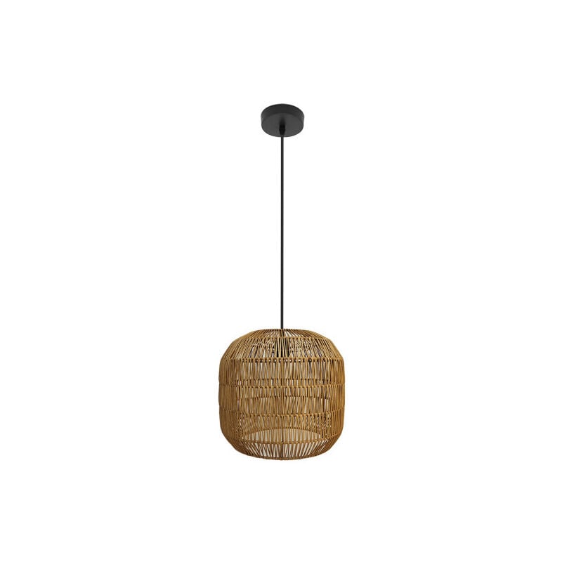 foto del prodotto lampada a sospensione de soffitto fabio 1xe27 nero naturale 28d fabrilamp