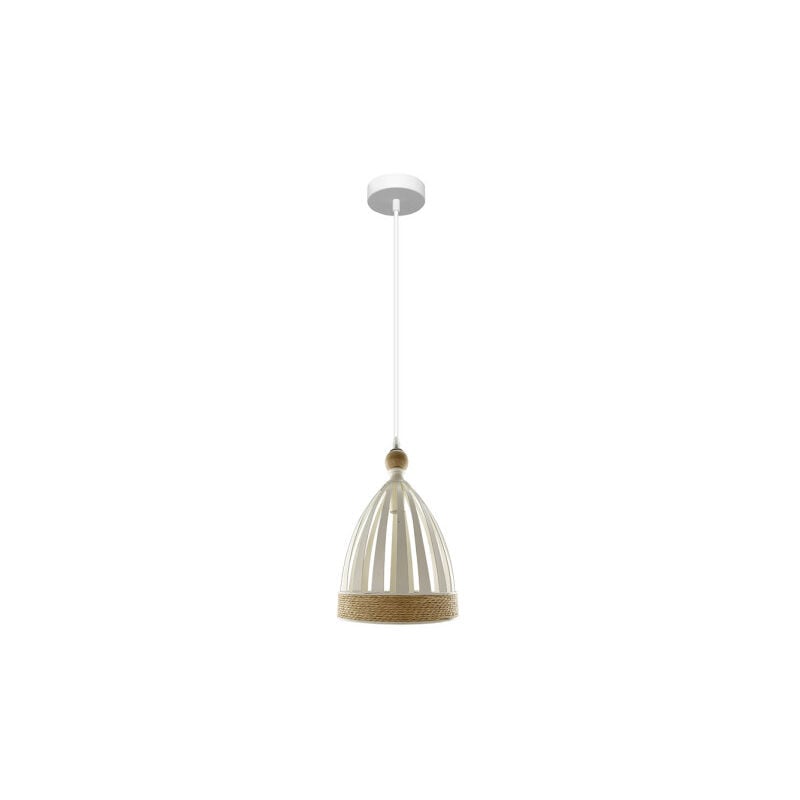 foto del prodotto lampada a sospensione de soffitto portofino 1xe14 bianco faggio regx20x20cm fabrilamp