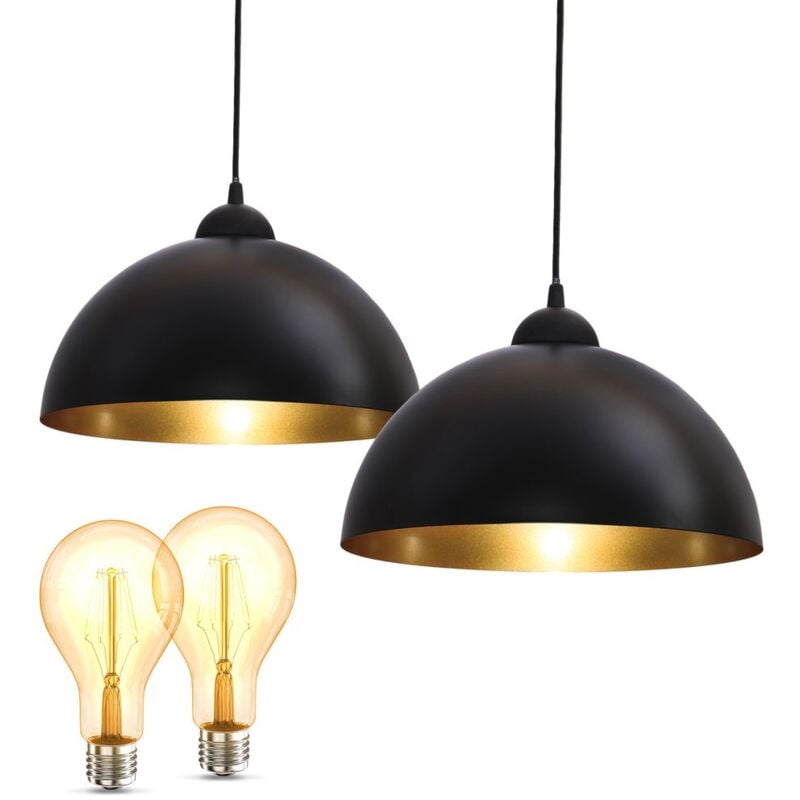 foto del prodotto lampada a sospensione design nero-oro lampada a sospensione cucina incl. lampadina e27