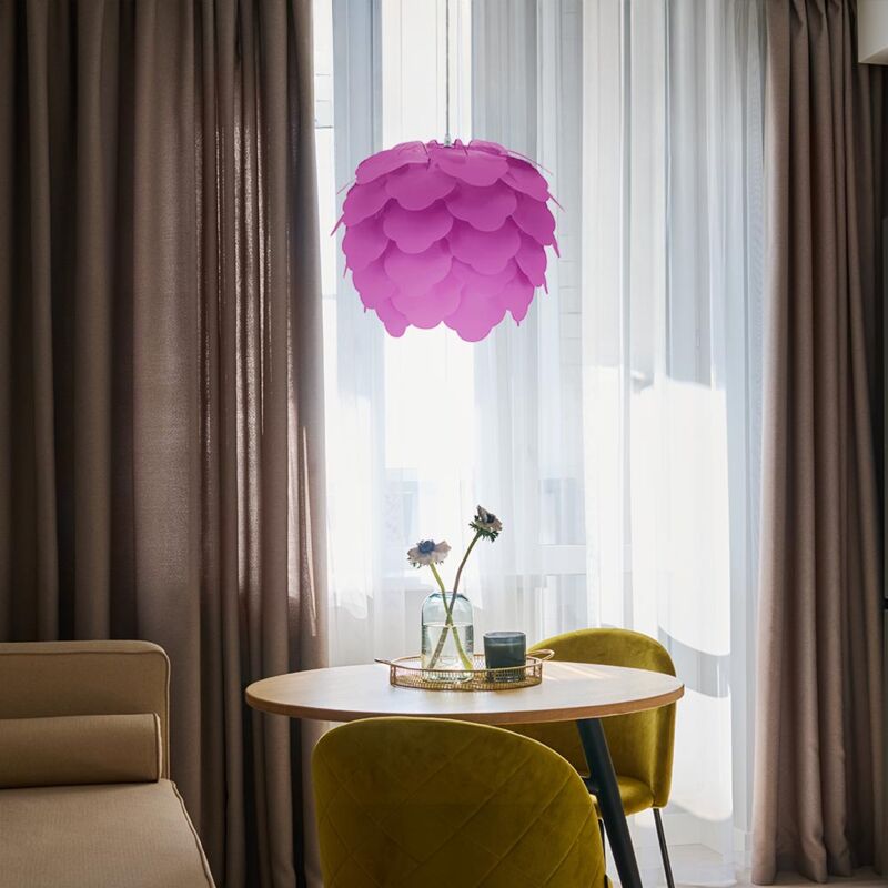 foto del prodotto lampada a sospensione di design a pendolo da soffitto viola in un set di lampadine led da 10w